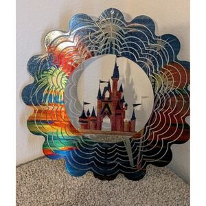 Eyecatchers Reflective Windspinner Disney Castle Metal Outdoor Garden Decor NIOB